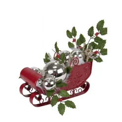 Byers Choice^Byers Choice Sleigh With Silver Balls, , Zms280S