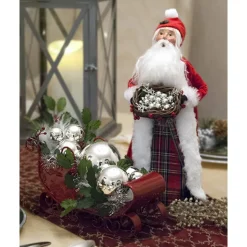 Byers Choice^Byers Choice Sleigh With Silver Balls, , Zms280S