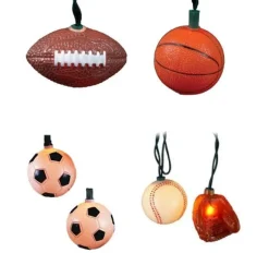 Kurt S Adler Sports Lights Baseball 10 Light Set, Ul1856 Flash Sale