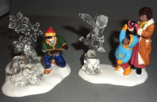 Department 56 Sv, Snow Carnival Ice Sculptures Set Of 2, Snow Village, 56.54868 Online