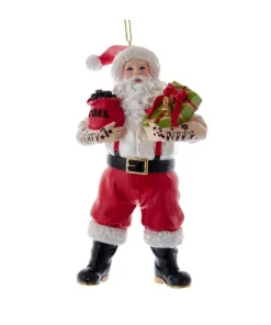 Clothtique/Fabriche Santas^Kurt S Adler Tattoo Santa Ornament, E0674, Kurt Adler
