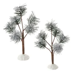 Department 56 Va, Silver Sparkle Pines, Set Of 2, 4051956, Outlet
