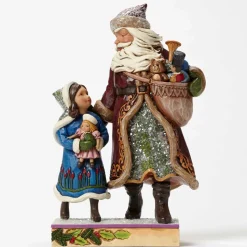 Santas^Enesco Victorian Santa Walking With Child