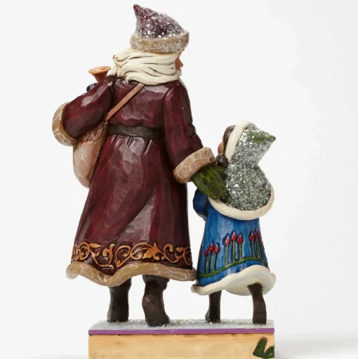 Santas^Enesco Victorian Santa Walking With Child