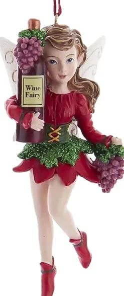 Resin^Kurt S Adler Wine Fairy [Red], E0407, Kurt Adler