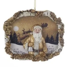 Resin^Kurt S Adler Winter Woods Santa Frame Ornaments, C7662